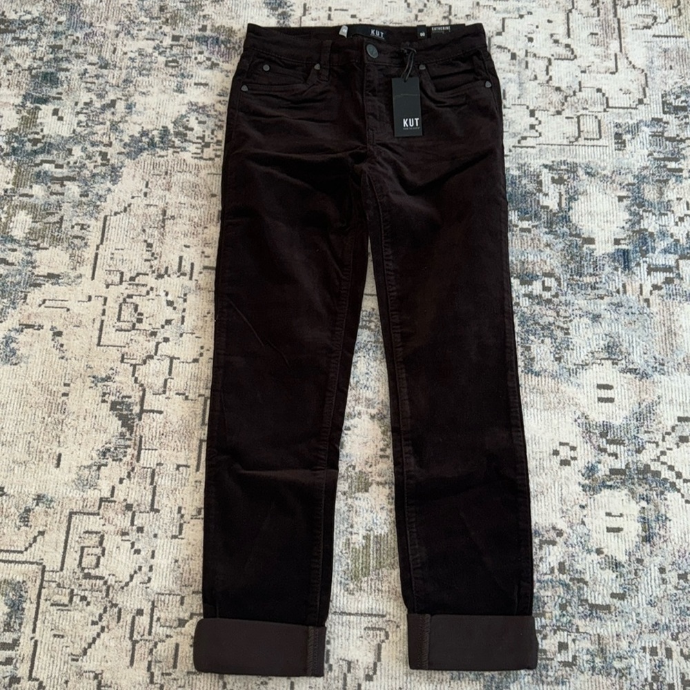 NWT Kut from the Kloth Catherine Boyfriend corduroy chocolate brown pants